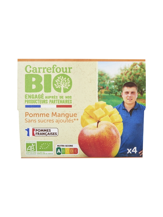 Dessert Pomme Mangue sans Sucres Ajoutés CARREFOUR BIO