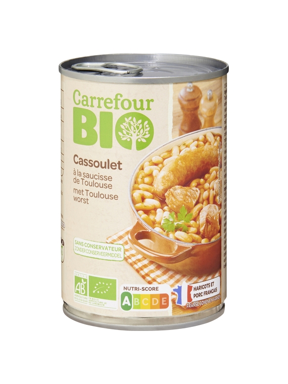 Plat Cuisiné Cassoulet Saucisse de Toulouse CARREFOUR BIO