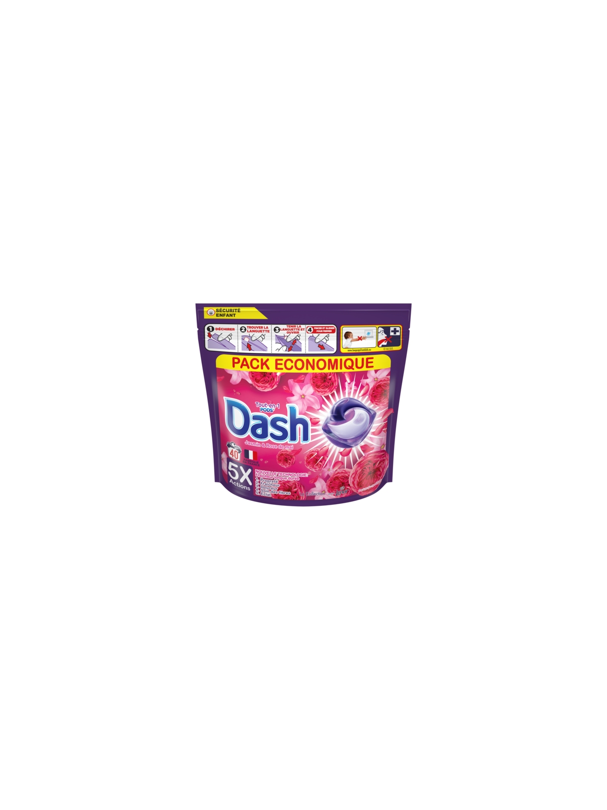 Lessive Capsule Jasmin & Rose De Mai Tout En 1 Pods DASH