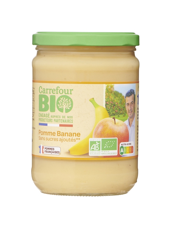 Compote de Pomme Banane Sans Sucres Ajoutés CARREFOUR BIO