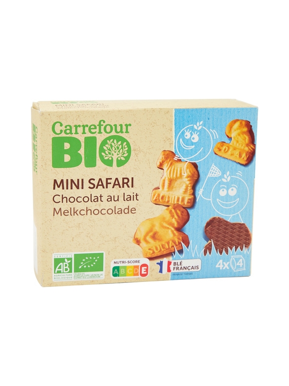 Biscuits Mini Safari Au Chocolat Au Lait CARREFOUR BIO