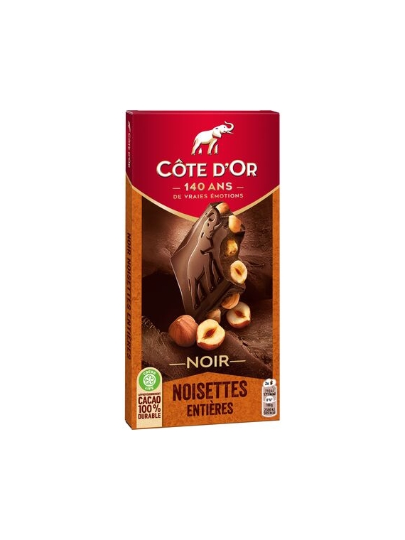 Chocolat Noir Noisettes Entières CÔTE D'OR