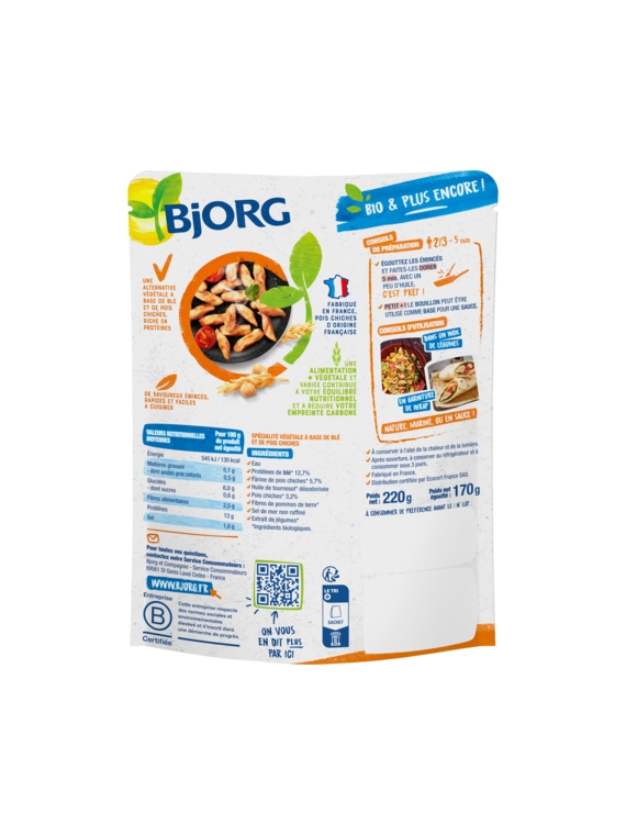 Émincé Veggie Blé & Pois Chiche Bio BJORG