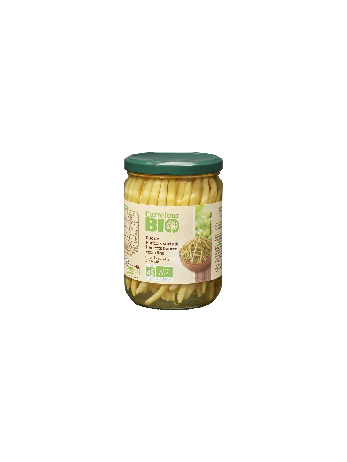 Duo de Haricots Verts & Haricots Beurre Extra Fins CARREFOUR BIO