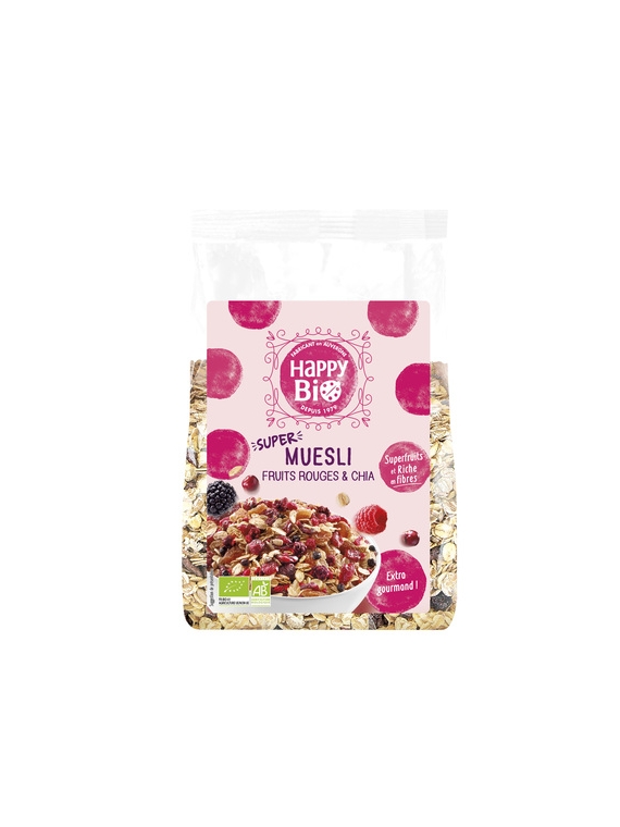 Céréales Super Muesli Fruits Rouges & Chia HAPPY BIO