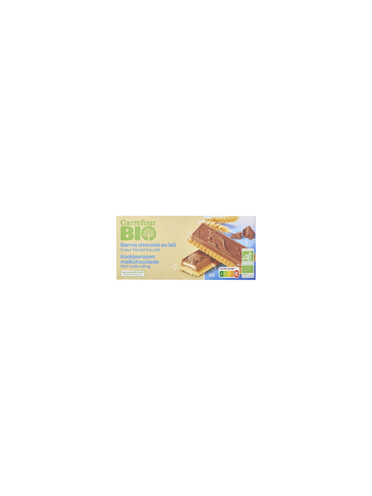 Biscuits Barres Chocolat au Lait CARREFOUR BIO