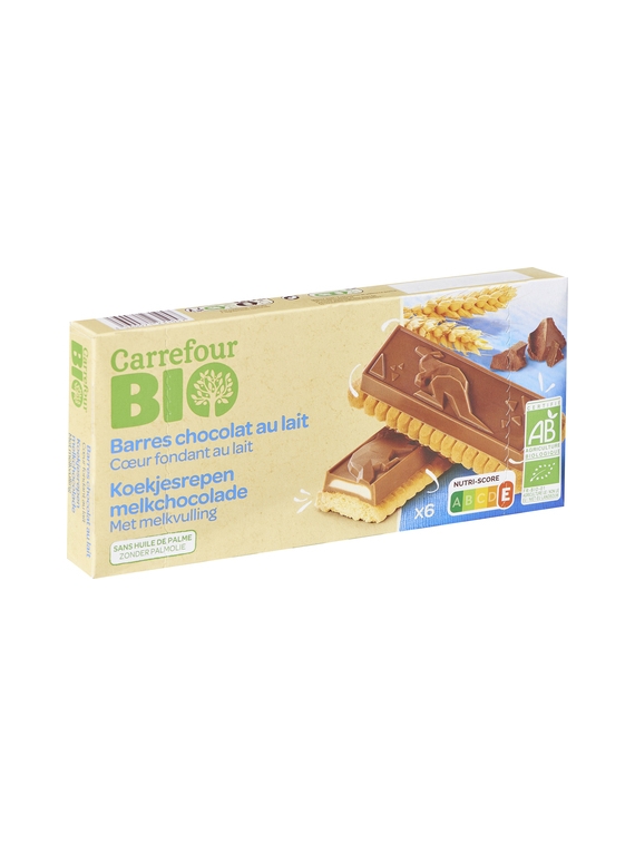 Biscuits Barres Chocolat au Lait CARREFOUR BIO