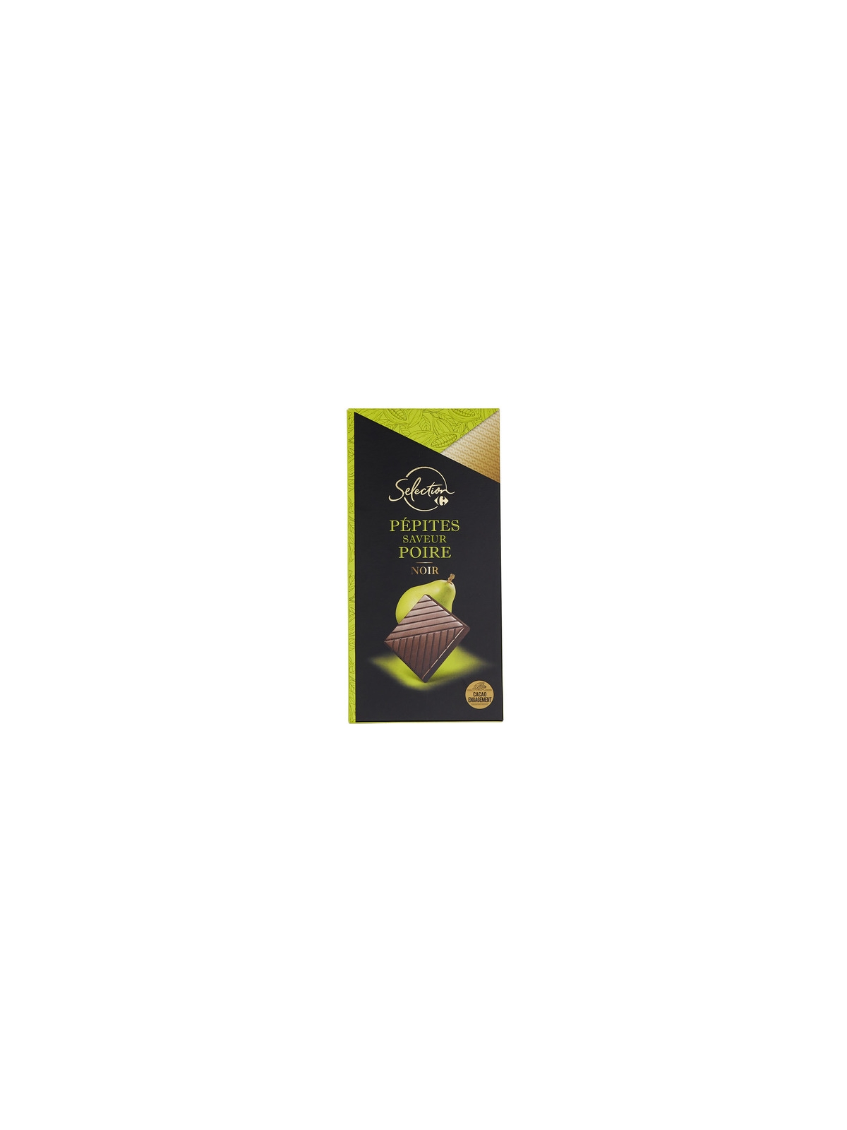 Tablette de Chocolat Noir Saveur Poire CARREFOUR SELECTION