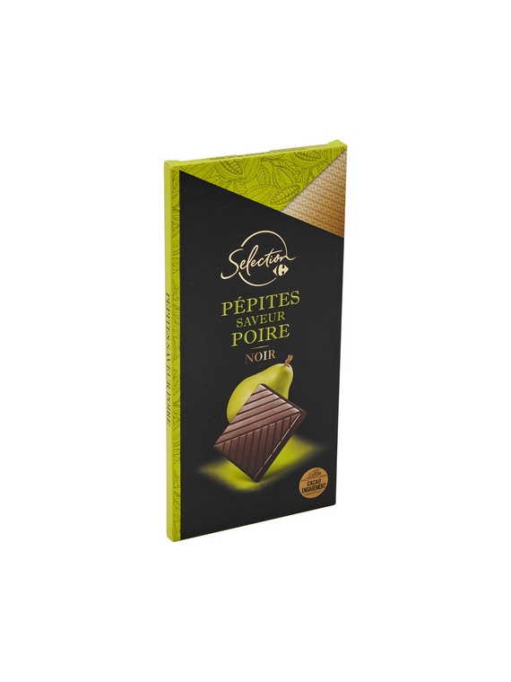 Tablette de Chocolat Noir Saveur Poire CARREFOUR SELECTION