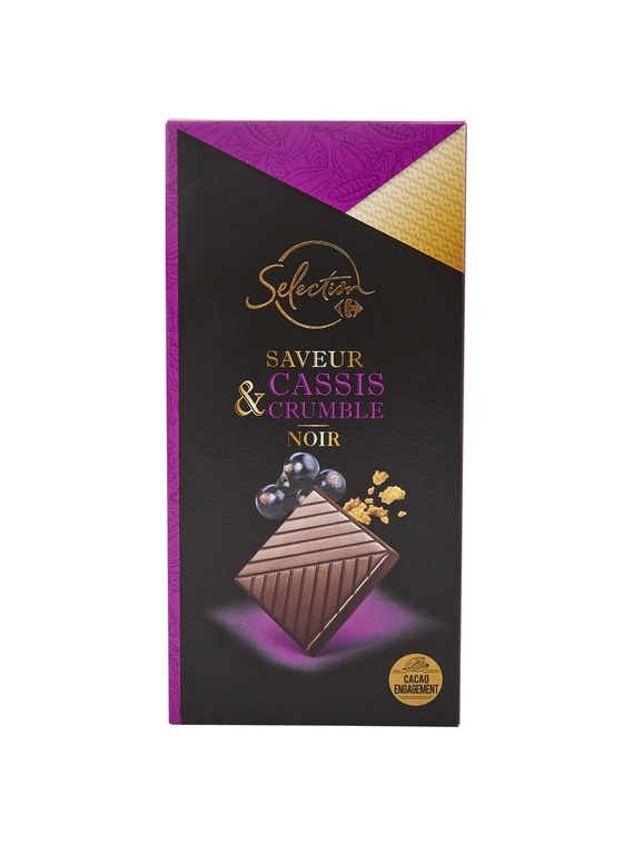 Tablette de Chocolat Noir Cassis Crumble CARREFOUR SELECTION