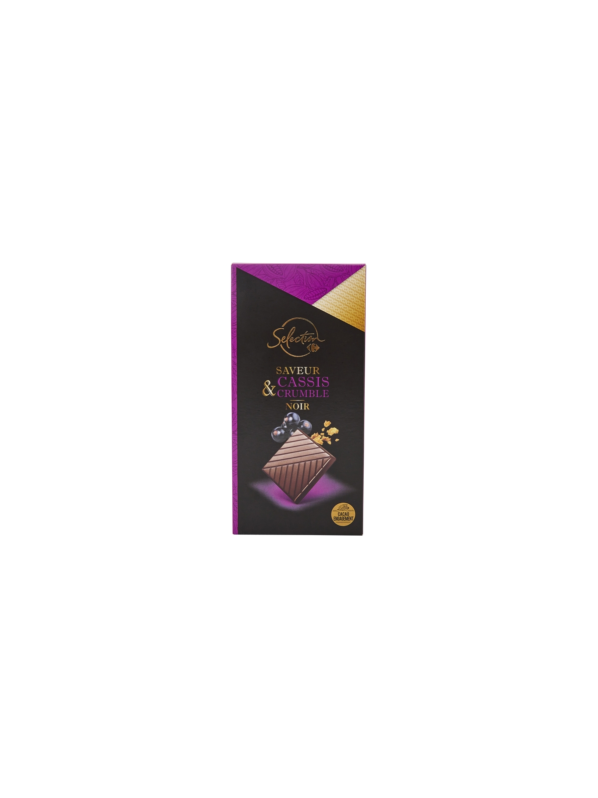 Tablette de Chocolat Noir Cassis Crumble CARREFOUR SELECTION