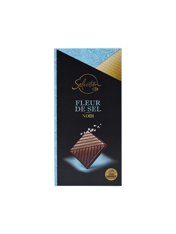 Tablette de Chocolat Noir Fleur de Sel CARREFOUR SELECTION