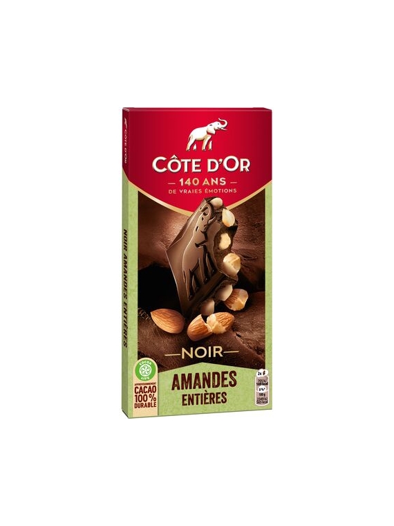 Tablette de Chocolat Noir Amandes Entières CÔTE D'OR