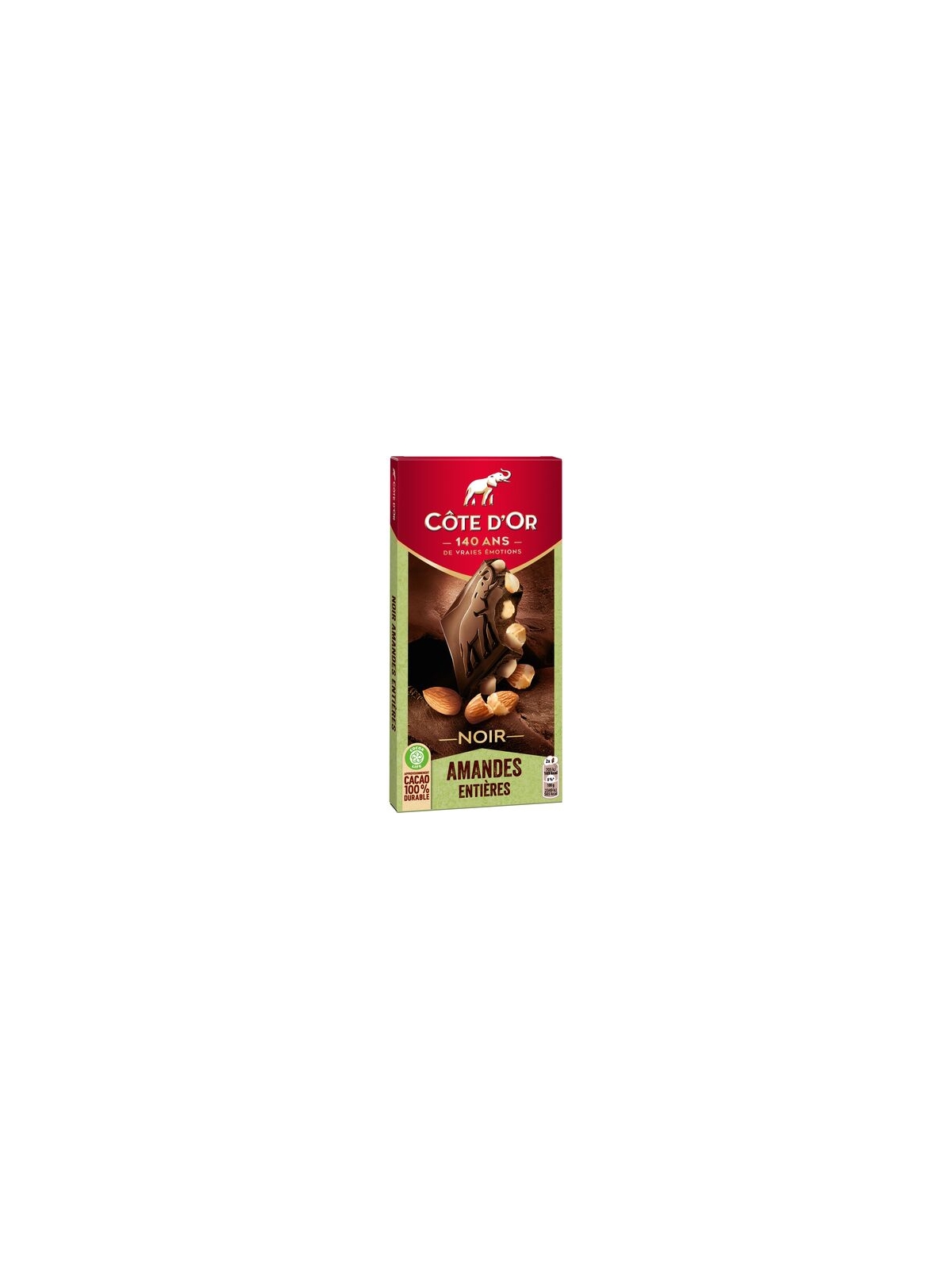 Tablette de Chocolat Noir Amandes Entières CÔTE D'OR