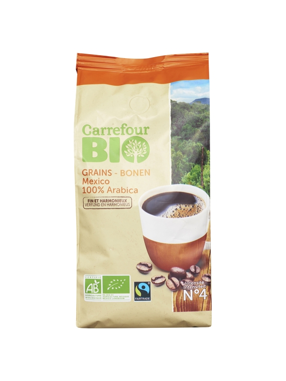 Café en grains fins & harmonieux CARREFOUR BIO