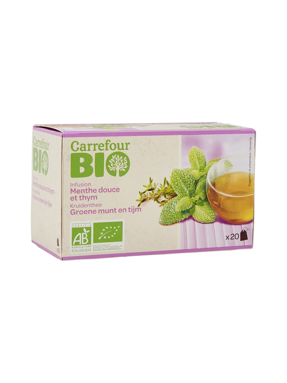 Infusion Menthe Douce & Thym CARREFOUR BIO