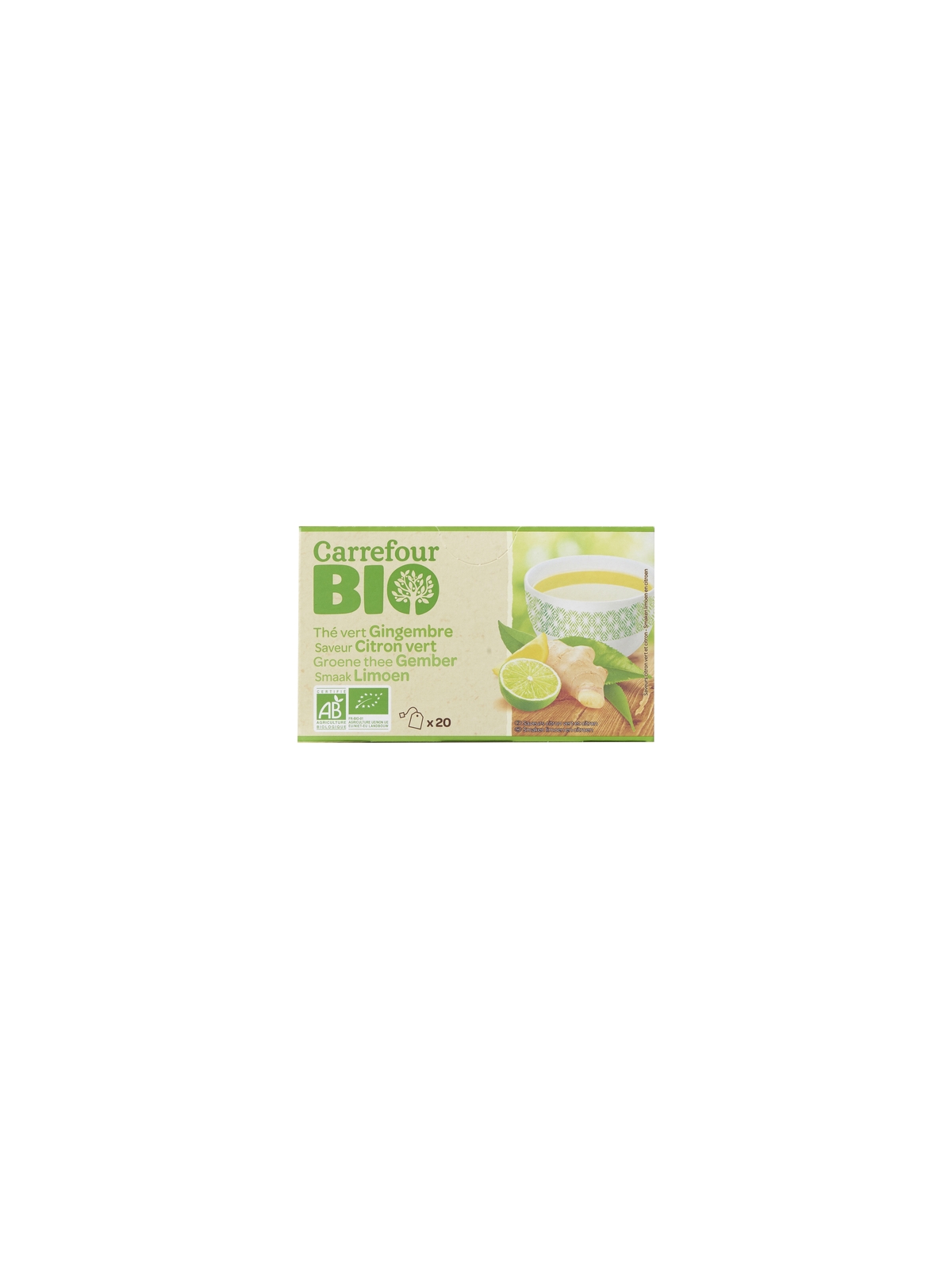 Thé vert Bio Gingembre saveur Citron vert CARREFOUR BIO