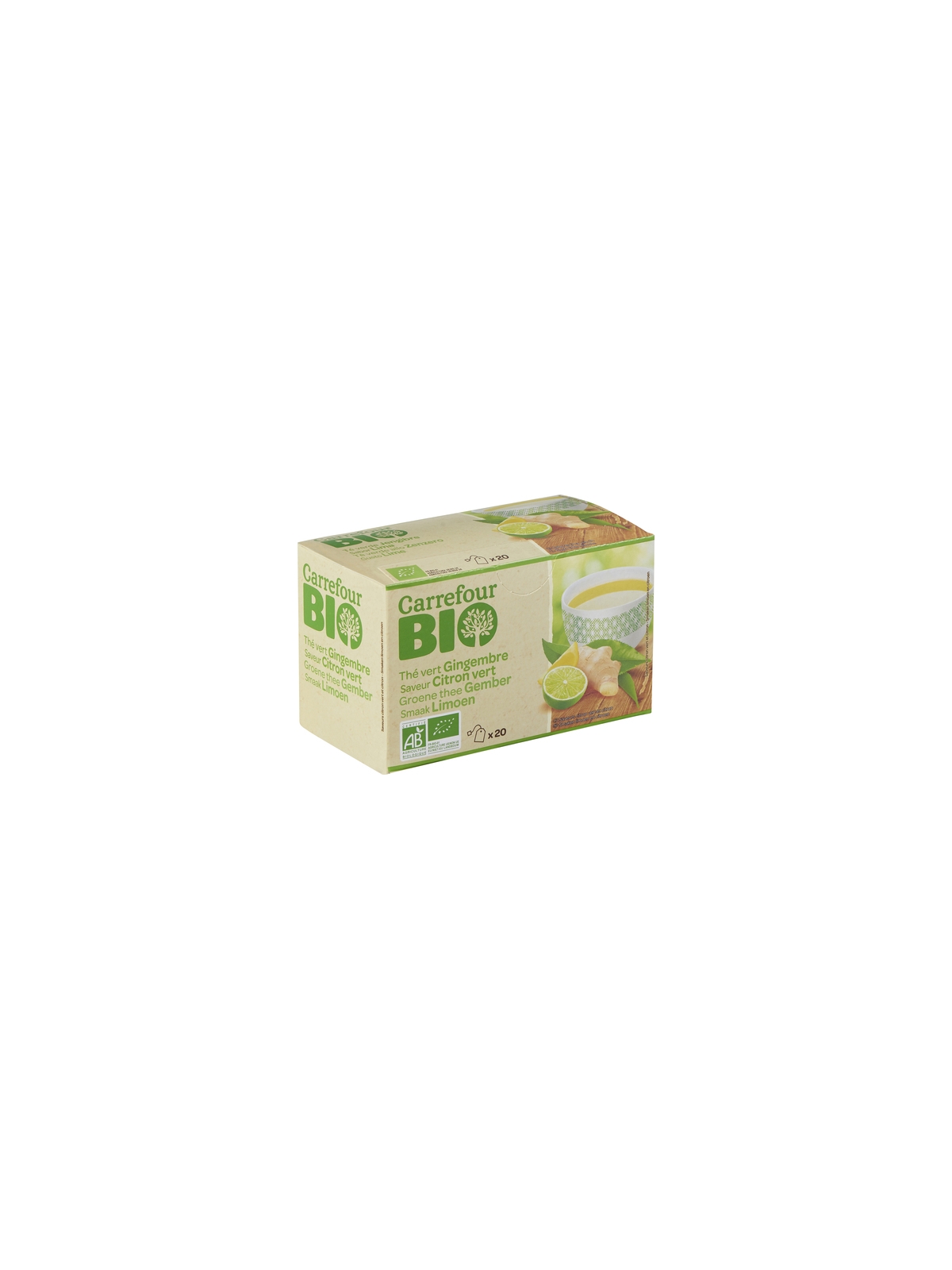 Thé vert Bio Gingembre saveur Citron vert CARREFOUR BIO