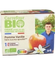 Compotes pomme vanille sans sucres ajoutés CARREFOUR BIO