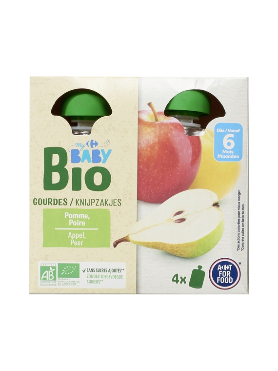 Compotes Pomme Poire CARREFOUR BABY BIO