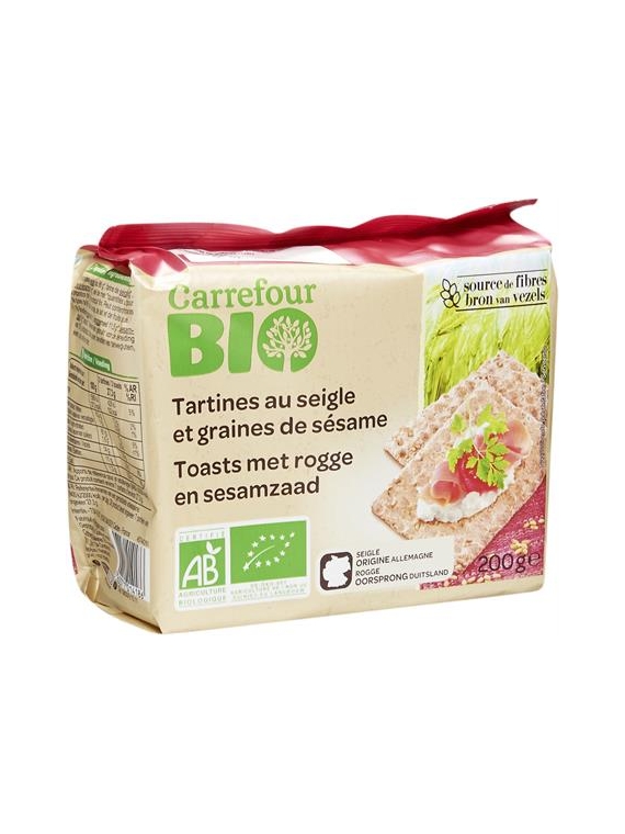 Tartines Crackers Seigle et Graines de Sésame CARREFOUR BIO