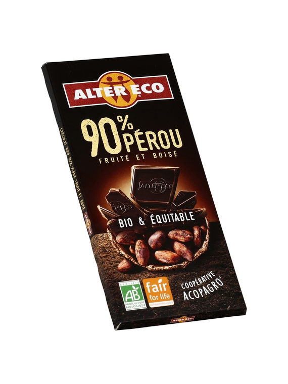 Chocolat Noir 90% Pérou Bio ALTER ECO