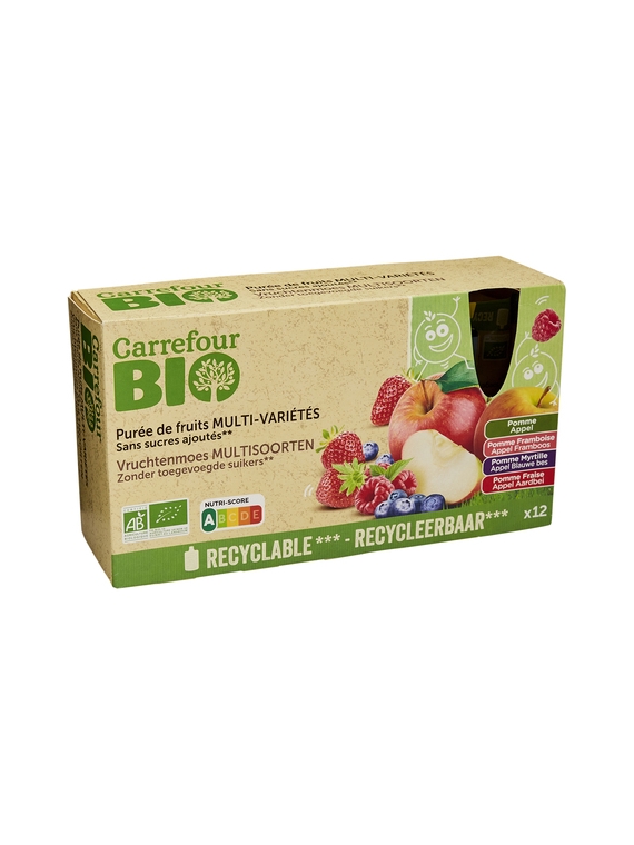 Purée de Fruits Multi-variétés sans Sucres Ajoutés CARREFOUR BIO