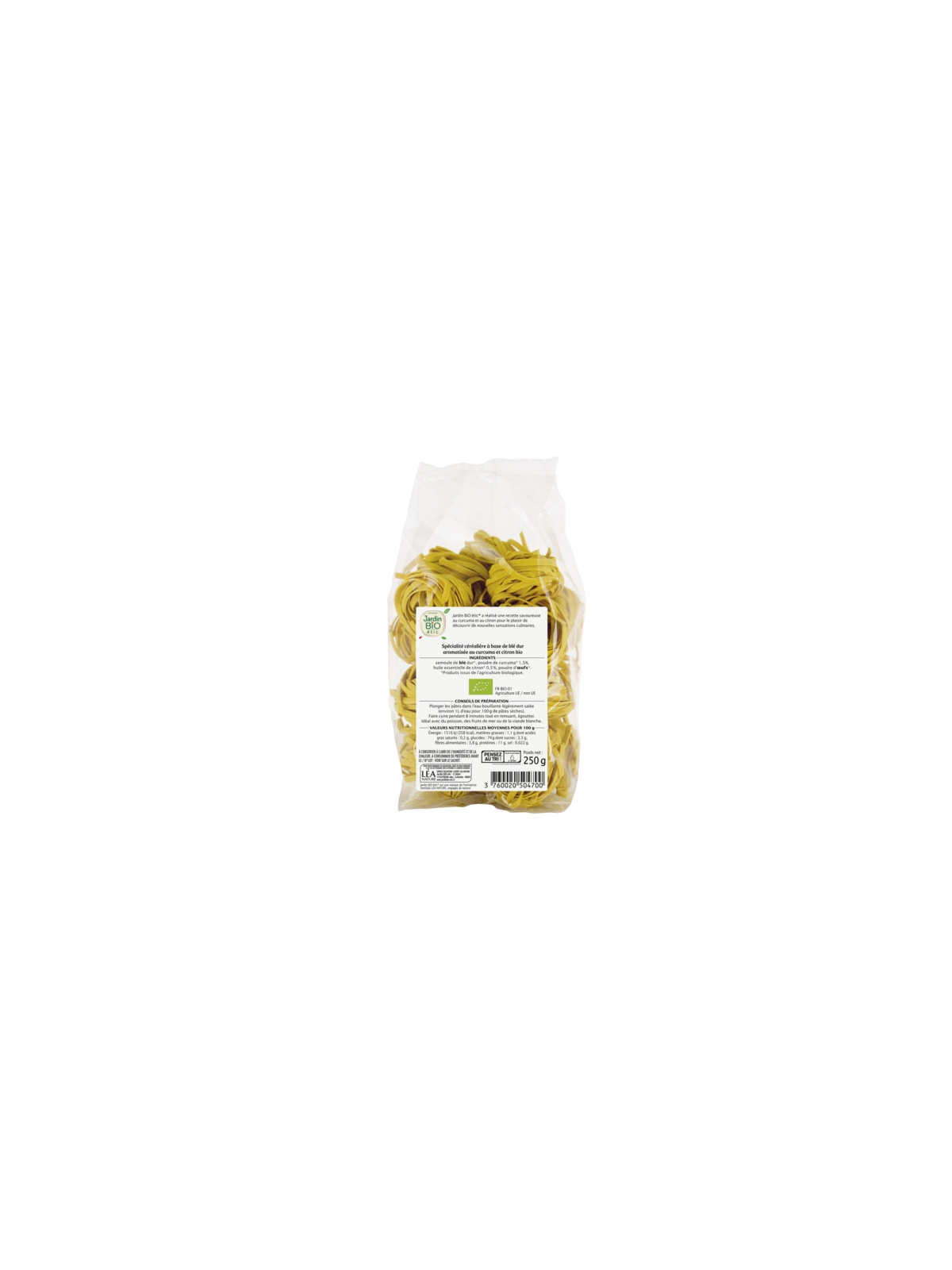 Pâtes Tagliatelles Curcuma Citron JARDIN BIO ETIC