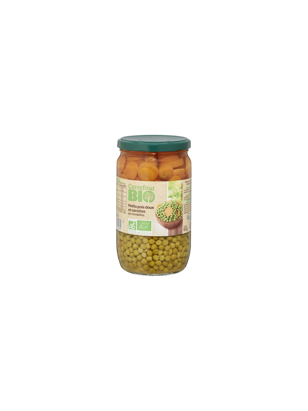 Petits Pois Carottes en Rondelles CARREFOUR BIO