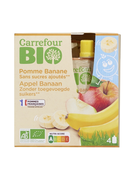 Compotes Pomme Banane CARREFOUR BIO