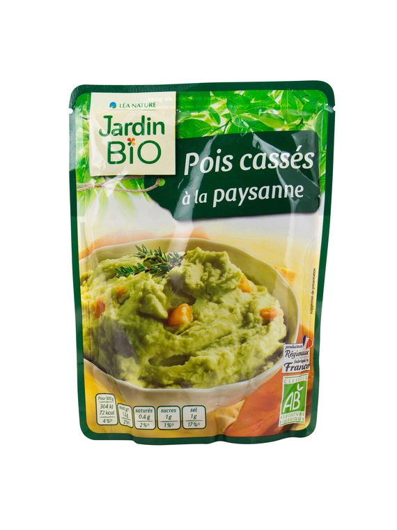 Plat Cuisiné Pois Cassés à la Paysanne JARDIN BIO ÉTIC