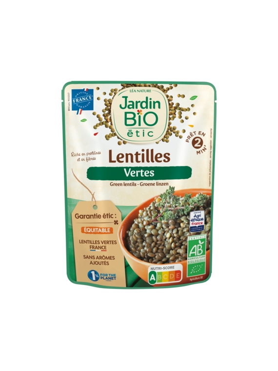 Plat Cuisiné Lentilles Vertes JARDIN BIO ÉTIC